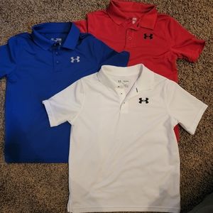 3 Boys collared Under Armour Shirts